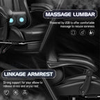 Homall Gaming Chair, Video Game Chair with Footrest and Massage Lumbar Support, Ergonomic Computer Chair Height Adjustable with Swivel Seat and Headrest (Dark Black)