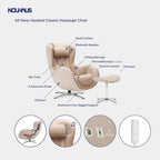 Nouhaus Classic Massage Chair with Ottoman – Mellow Sand Leather Recliner with Percussive Shiatsu Massager, Built-in Speaker & Full Body Spot Massage – Ultimate Comfort for Home & Office