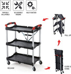 Olympia Tools 410-007 Pack-N-Roll 150 lbs Folding Collapsible Service Cart, Black/Red