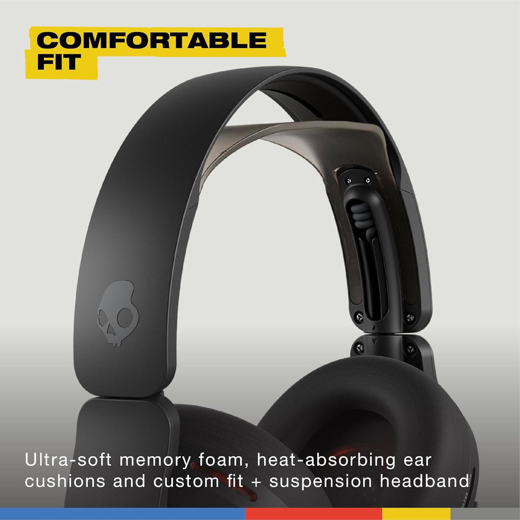 Skullcandy Crusher PLYR 720 Wireless Gaming Headset  Ultimate Immersion and Comfort  THX Spatial Audio  Multi-Sensory Bass and Platform- Digi-Black  Removable Mic  PC  PlayStation  Nintendo