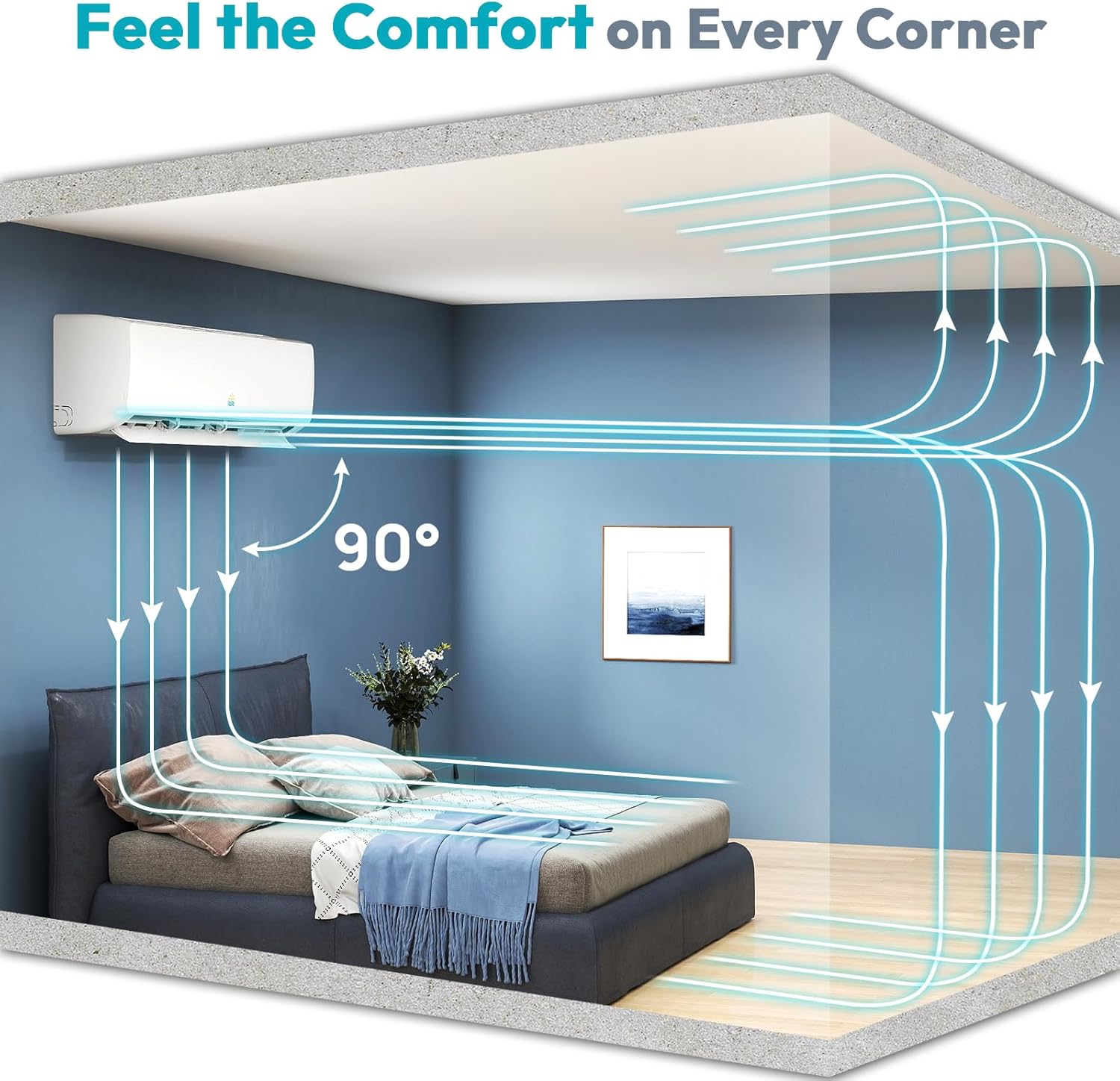 Mini Split AC/Heating System - 18000 BTU Mini Split AC Unit Inverter Heating and Cooling, 19 SEER2 230V Energy Efficient Ductless Air Conditioner Up to 1250sq.ft, 24H Timer, Installation Kit