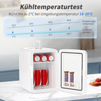 YASHE 10L Mini Fridge, 10 Liter/15 Cans Mini Fridge for Bedroom, 110V AC/ 12V DC Thermoelectric Cooler and Warmer, Portable Mini Fridge for Skincare, Makeup, Drink, Car, Office, Bedroom, Dorm, White