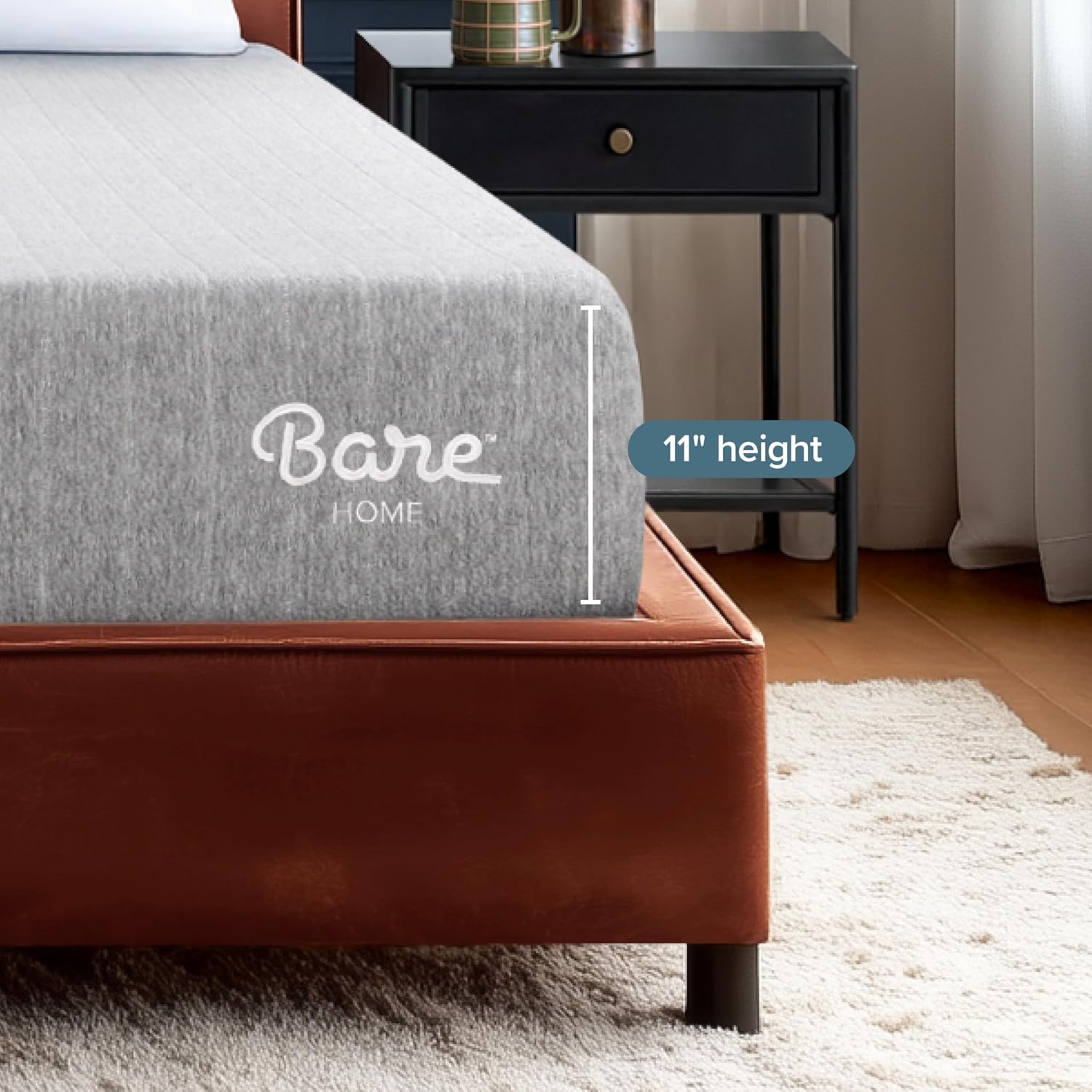 Bare Home Queen Mattress - Medium Firm - Extra Thick Visco Elastic Memory Foam - CertiPUR-US Certified - Support & Pressure Relief - Minimal Motion Transfer - 100 Night Trial