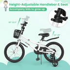 BABY JOY Kids Bike, 12 14 16 18 Inch Boys Girls Bike for 3-8 Years w/Training Wheels, 20 Inch Children Bicycle for 8+ Teens w/Kickstand, Handbrake, Coaster Brake & Removable Basket, Sporty Bicycle