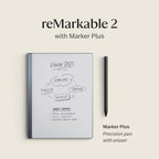 reMarkable Starter Bundle – reMarkable 2 is The Original Paper Tablet | Includes Black and White 10.3” Writing Tablet  Marker Plus Pen with Built-in Eraser