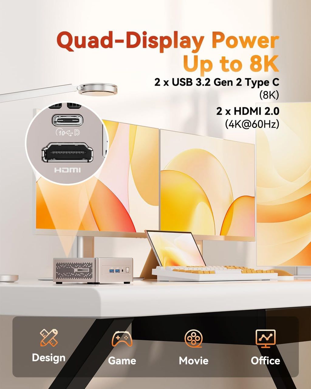 GEEKOM A5 Mini PC with AMD Ryzen 5 7430U  3-Year Coverage  16GB RAM(Upgradable  Not LPDDR)&512GB M.2 NVMe SSD  Windows 11 Pro Desktop Computer Support 8K/Wi-Fi 6/BT 5.2/USB 3.2/SD Slot/6x USB