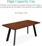 Best Choice Products Extendable Dining Table 47 to 63in Modern Large Expanding Kitchen Table up to 6 People w/Leaf Extension, 2 Locks, 132lb Capacity - Brown