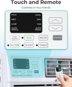 Window Air Conditioner, 8000 BTU Window AC Unit, Cool Rooms up to 350 Sq.Ft., 6-in-1 Modes,24H Timer, Energy Saving, Remote Control, Perfect for Bedroom, Apartment, Living Room, Office