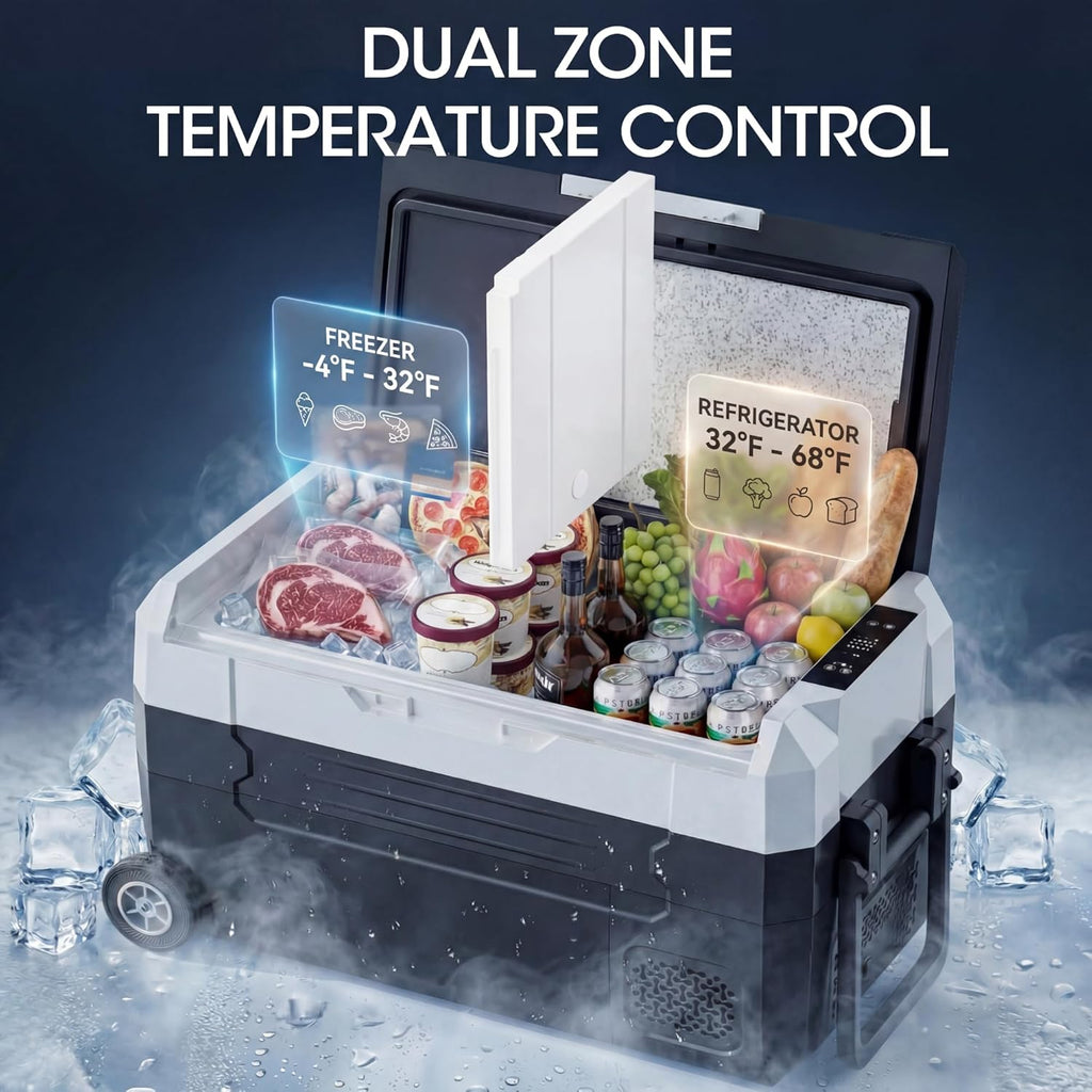Manastin 12 Volt Refrigerator, 37QT Electric Cooler, Electric Cooler APP Control, Portable Freezer 12V/24V DC 100-240V AC, Car Fridge -4℉~68℉, 12V Cooler for Travel, Camping, Boat