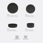 Gibson Elite Deerfield 16-Piece Stoneware Dinnerware Set – Matte Black Reactive Glaze Plates and Bowls, Stackable, Modern Design, Service for 4 – Microwave & Dishwasher Safe