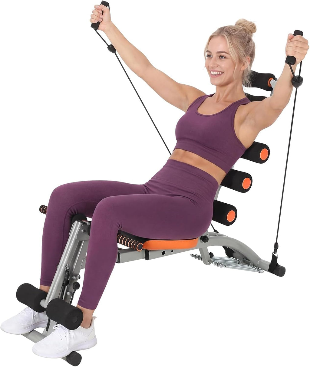 Adjustable Ab Machine, Home Gym Ab Trainer Bench, Multi-Functional Abdominal Trainer, Sit Up Bench, Core Workout Equipment,Exercise Chair for Stomach Exercise and Strength Training, Full Body Workout