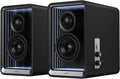 Edifier QR65 Desktop Active Monitor with 2.75" Long-Throw Aluminum Diaphragm mid-Low Drivers  Hi-Res Audio  Brilliant Light Effects  70W Output Power Bluetooth Speakers with Stands - Black