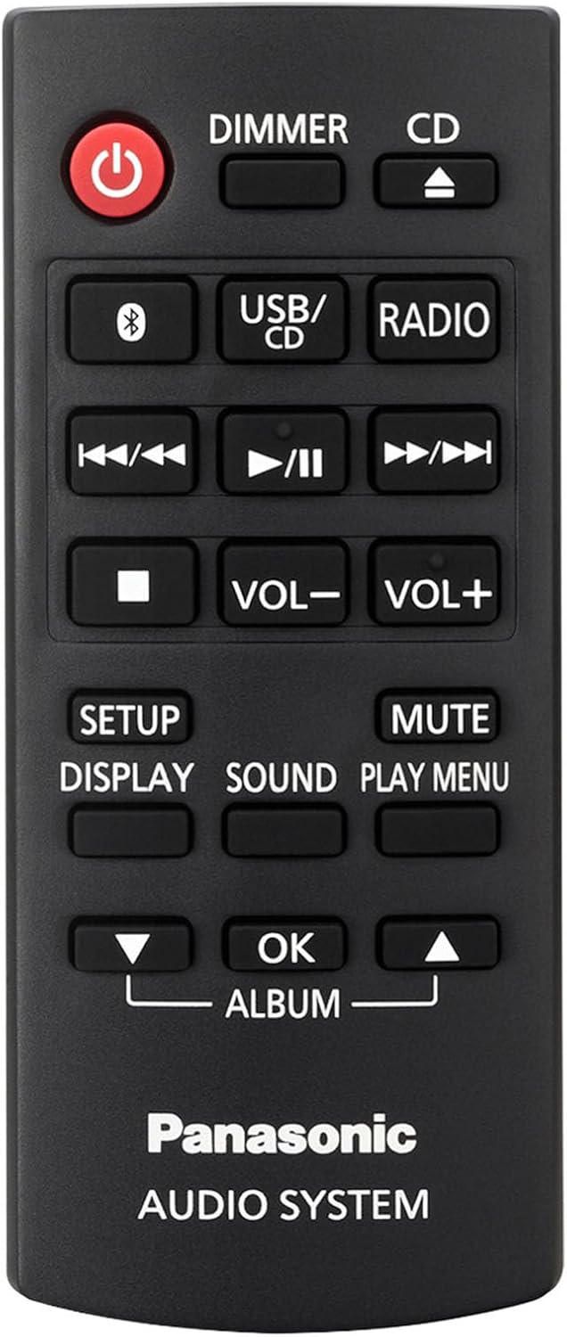 Panasonic Compact Stereo System with CD Player  Bluetooth  FM Radio and USB with Bass and Treble Control  80W Stereo System for Home with Remote Control - SC-PM700PP-K (Black)