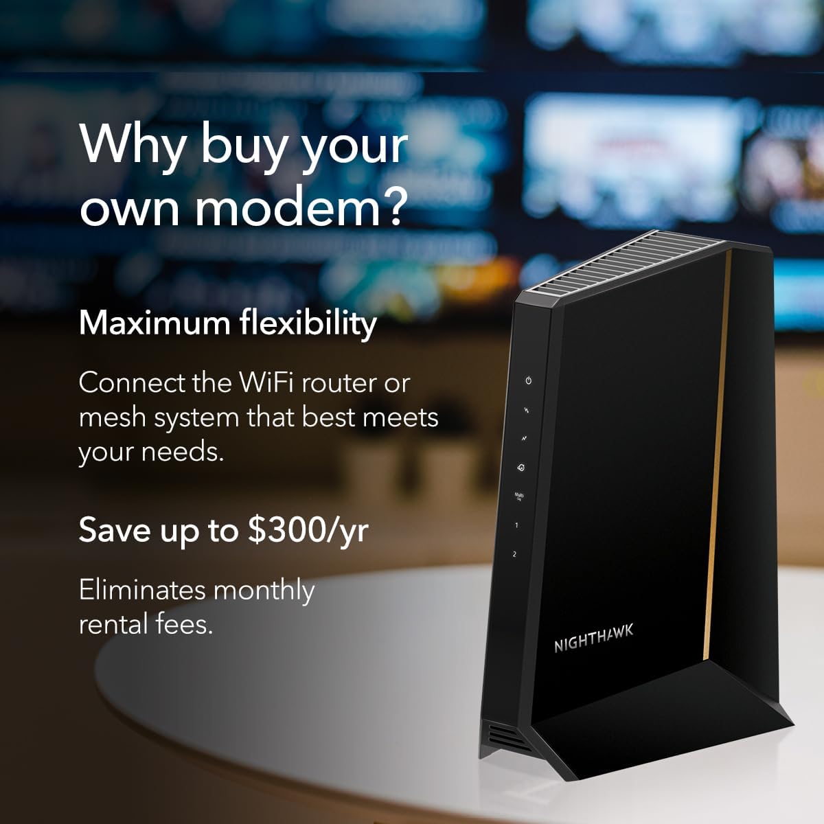NETGEAR Nighthawk DOCSIS 3.1 Mid/high-Split Cable Modem (CM3000-1AZNAS) – Approved for Today's Fastest Speeds - Works With all Cable Providers  Incl. Xfinity  Spectrum  Cox - Cable Plans up to 2.5Gbps