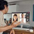 HP 21.5" FHD All-in-One Desktop Computer  32GB RAM 128GB UFS  Quad-Core Intel N100  Windows 11  Keyboard & Mouse  PLUSERA 8-in-1 Hub Included  Cashmere White