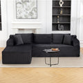 106” Cloud Modular Sectional Sofa with L-Shape Chaise and Deep Seat, Corduroy Memory Foam Boneless Compressed Couch for Living Room, No Assembly Required(Left Facing Chaise, Dark Grey)