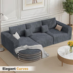 110”Sectional Couches for Living Room,Modular l Shaped Cloud Couch,Boneless Comfy,Modern Sofa with Chaise,Deep Seat Convertible Sleeper Sofa Bed,No Assembly Required,Gray,1pcs