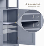 Yaheetech Bathroom Storage Cabinet Bathroom Floor Cabinet Freestanding Storage and Organizer with Door, 3 Drawers, Adjustable Shelf, 35.5 Inches Height, Gray