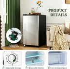 Mini Fridge with Freezer, 3.2 Cu.Ft Compact Single Door Refrigerator with Adjustable Thermostat, Low Noise & Energy Efficient (0.41kWh/Day), Small Fridge for Bedroom, Dorm, Office, Apartment (Silver)