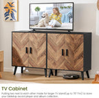 Iwell Storage Cabinet with 2 Shelves & Doors, Sideboard Buffet Cabinet with Storage, Entryway Cabinets, Accent Cabinets for Living Room, Dining Room, Entryway, Black