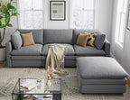 Cloud Couches for Living Room L Shaped Sectional Couch with Ottoman Deep Plush 4 Seats Sofa Modern Sofa for Apartment