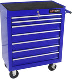 7 Drawers Rolling Tool Cart on Wheels, Multifunctional Organizer Tool Chest Tool Case, Trolley Tool Storage Tool Box for Workshop,Garage,Repair Shop (7 Drawers 24.2" W×12.9" D×29.9" H-Blue)