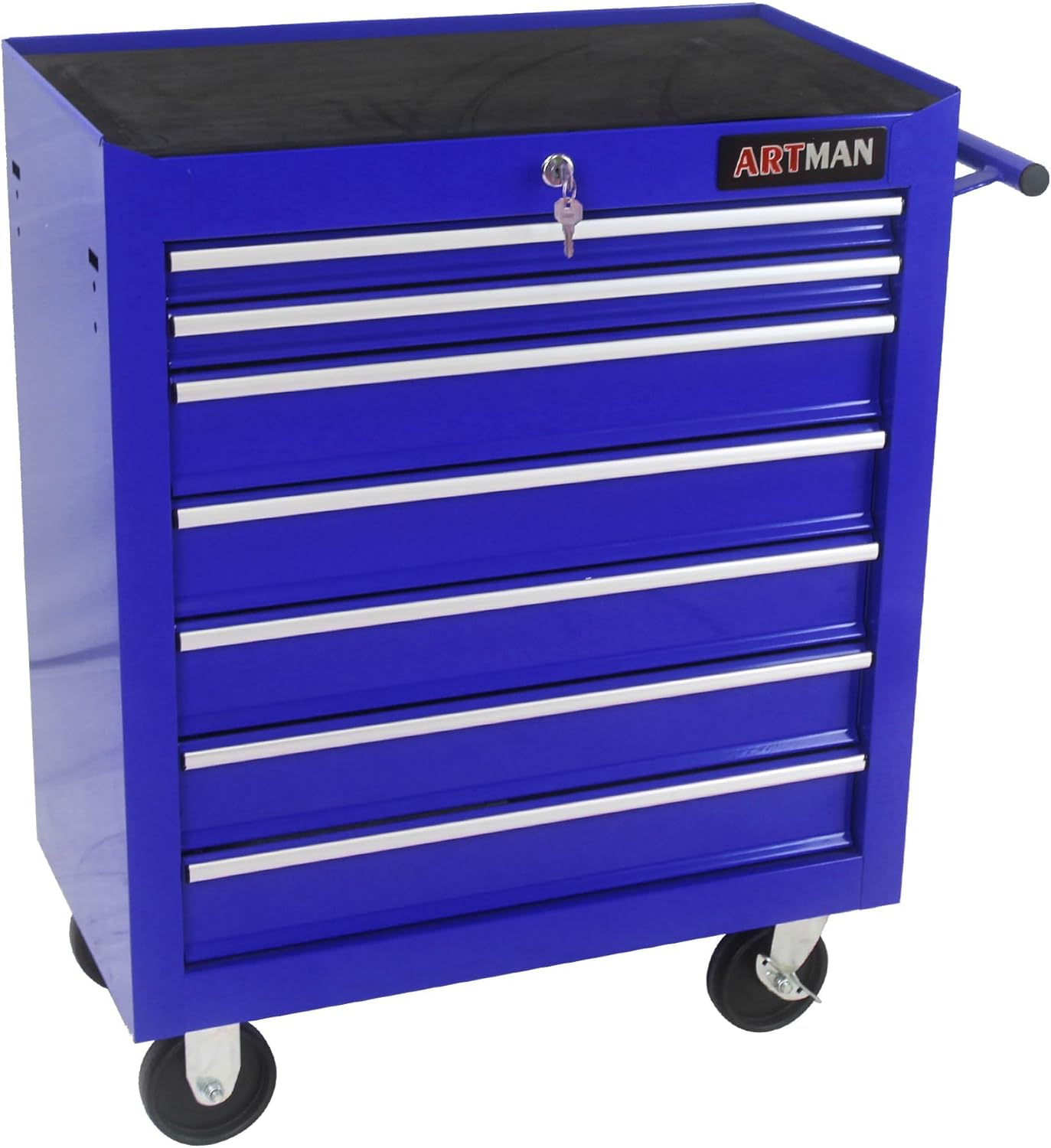 7 Drawers Rolling Tool Cart on Wheels, Multifunctional Organizer Tool Chest Tool Case, Trolley Tool Storage Tool Box for Workshop,Garage,Repair Shop (7 Drawers 24.2" W×12.9" D×29.9" H-Blue)