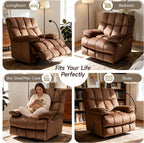 Euthymia Oversized Recliner Chair, Heavy Duty Recliner Chairs for Adults 400LBS, Large Recliner Chair, Extra Wide Recliners for Living Room, Brown
