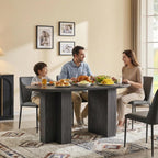 OKD 63 Inch Modern Wood Oval Dining Table for 4-6, Dining Room Table with Stable T-Shaped Base & Metal Frame & Thick Tabletop, Sturdy Kitchen Table for Dinner Room, Kitchen, Gathering, Dark Alder