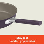bella 9 Piece Ceramic Nonstick Cookware Set, Fits-anywhere™ Kitchenware w EverGood™ Coating, Dishwasher & Oven Safe, All Stovetops Compatible, Stackable Design, Cool Touch Handles, Plum