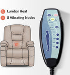 MCombo Power Lift Recliner Chair with Massage and Heat for Elderly People, Cup Holders, USB Ports, Side Pockets, Fabric 7529 (Medium, Grey)