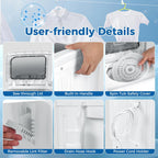COSTWAY Portable Washing Machine, Twin Tub 20 Lbs Capacity, Compact Laundry Washer(12 Lbs) and Spinner(8 Lbs), Durable Design, Timer Control, Perfect for RV, Apartments and Dorms, Grey+White
