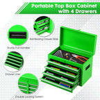Dawmilon 5-Drawer Rolling Tool Chest, Detachable Top Tool Box, Lockable Metal Tool Cabinet with Wheels, Adjustable Shelf and Liner for Garage Workshop Storage, Green