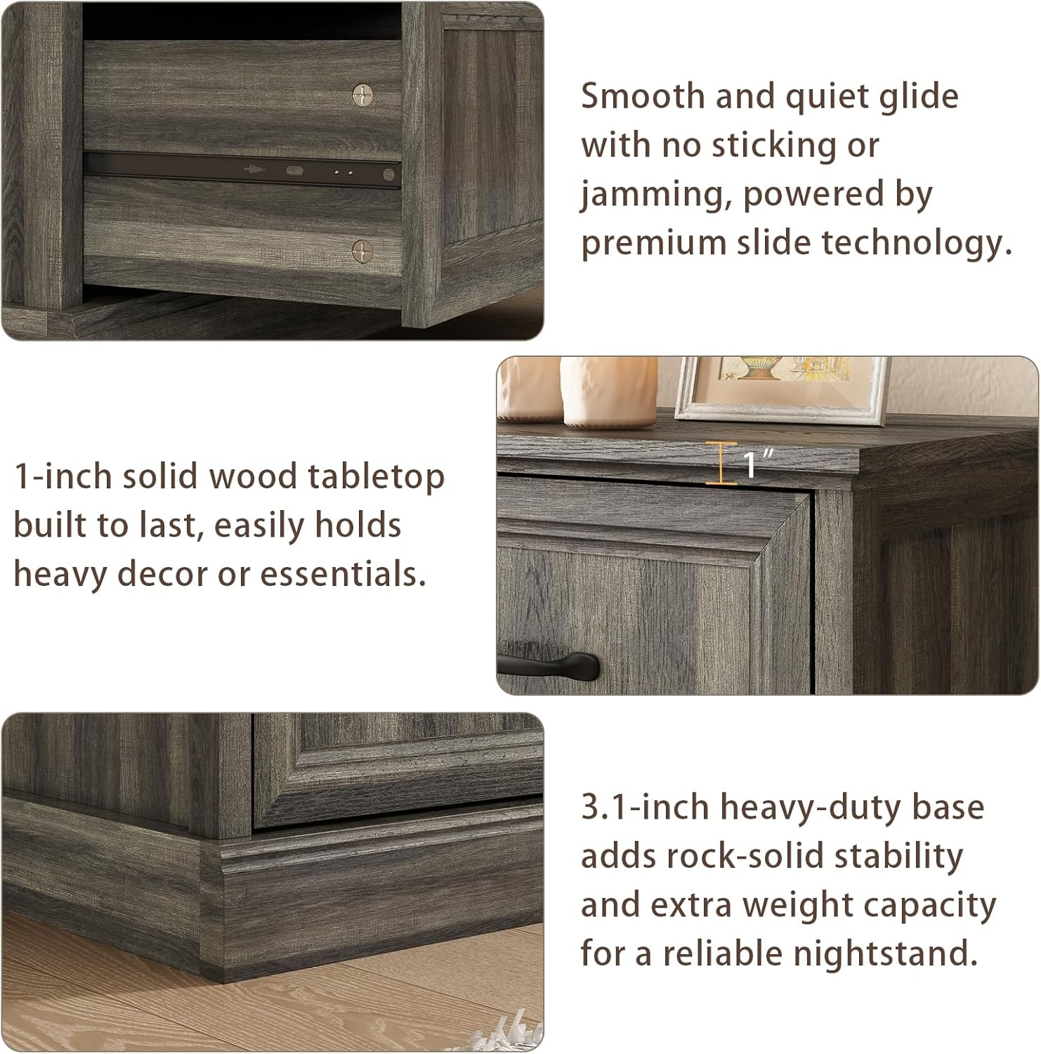 CARPETNAL Farmhouse 7 Drawer Dresser for Bedroom, 55 Inch Wide Modern Grey Dresser TV Stand with Large Drawers & Bar Handles, Rustic Wood Chest of Drawers for Bedroom, Living Room, Hallway, Entryway.