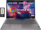 Lenovo Ideapad 3 15.6" FHD Chromebook  Intel Celeron N4500  4GB RAM  224GB Storage (64GB SSD+160GB Docking Station Set)  ‎Intel UHD Graphics  Full Size Keyboard  Chrome OS  Artic Gray