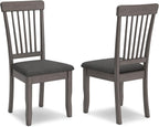 Signature Design by Ashley Shullden Casual Dining Room Side Chair with Spindle Back, 2 Count, Gray