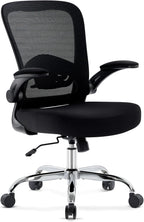 Office Chair,Ergonomic Mesh Desk Chair with Adjustable Lumbar Support,Computer Chair with Flip-up Armrests, Rolling Executive Chairs, Home Office Chair(Black)
