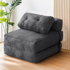 tantohom Folding Sofa Bed, Convertible Sleeper Chair with Pillow Foldable Mattress with Back Support,Space-Saving Sofa for Living Room,Bedroom (Dark Gray)