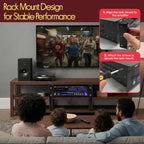 Pyle Bluetooth Hybrid Home Amplifier - 6-Channel 2000W Rack Mount Power Amplifier Receiver w/ Radio - Dual 10 Band EQ  Karaoke Microphone x2  USB  RCA  COAX  OPT  DVD Inputs  HiDef Input and Output