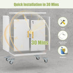 Metal Storage Cabinet with Wheels,Rolling Tool Cabinets with Doors and Adjustable Shelves,Lockable Garage Storage Cabinet,Heavy Duty Tool Chest for Home Office Utility Room,Assembly Required,White
