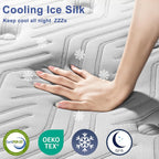 King Size Mattress Firm Mattress 14 Inch for Back Pain Relief,Breathable Cooling Ice Silk Top,Gel Memory Foam, Individual Pocket Spring, Hybrid Mattress King in a Box CertiPUR-US Certified