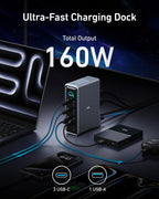 Anker Prime Docking Station  14-Port with 160W Max Output  10Gbps Fast Data Transfer  Real-Time Smart Interface  Audio and Ethernet Ports  Dual 4K Displays for Dell  HP  Lenovo and More