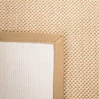 SAFAVIEH Area Rug 9' Square - Natural Fiber Collection - Maize & Linen Color, Sisal, Woven Design with Border (NF141B)