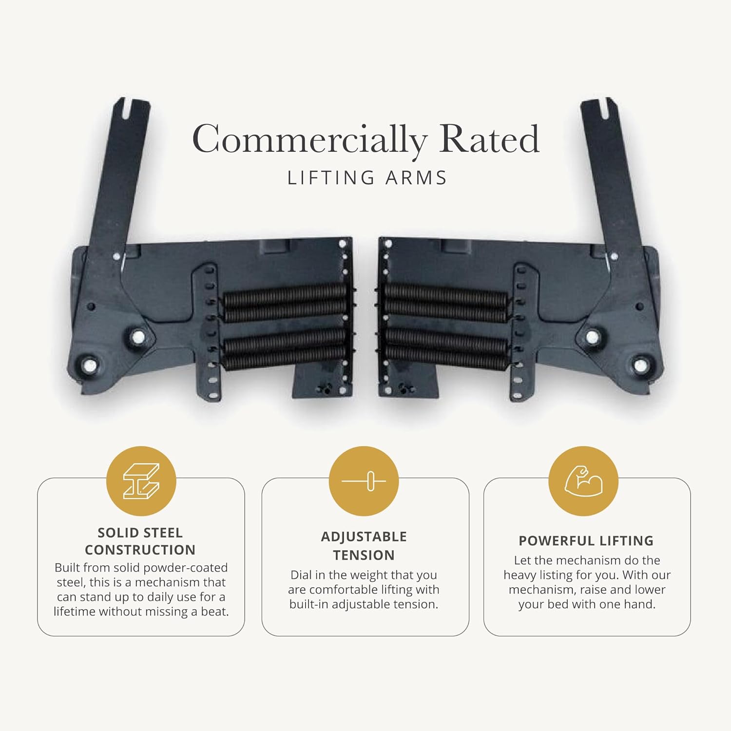 Wilding Wallbeds Murphy Bed Mechanism Hardware Kit (Universal Size Fits King, Queen, Full, & Twin) Spring Lift, Heavy Duty Powder-Coated Steel Vertical Wall Mount, DIY Wallbed, Supports Up to 2,000lbs