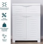 Sunnydaze 34.5" H Resin Garage Storage Cabinet - Garage Cabinet with Adjustable Shelf - Freestanding Utility Storage for Laundry Room, Office, Basement - Speckled White