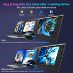 QQH Laptop Screen Extender  15.6" Triple Portable Monitor with Ultra-Slim FHD IPS Display  One Cable USB-C Monitor Extender Compatible with MacOS  Windows  Android for 12-16" Laptop (Driver Need)
