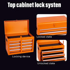 5 Drawers Tool Cart on Wheels with 1 Cabinet, Multifunctional Removable Rolling Tool Box Storage Set, Tool Trolley Organizer Tool Chest for Garage,Repair Shop,Warehouse,Workshop (Orange)