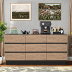 Modern Dresser for Bedroom, Closet Organizers and Storage with 9 Drawers .63''Large Storage Organizer for Living Room, Bedroom, Oak