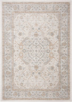 SAFAVIEH Isabella Collection Area Rug - 6'7" x 9', Cream & Beige, Oriental Design, Non-Shedding & Easy Care, Ideal for High Traffic Areas in Living Room, Bedroom (ISA916B)