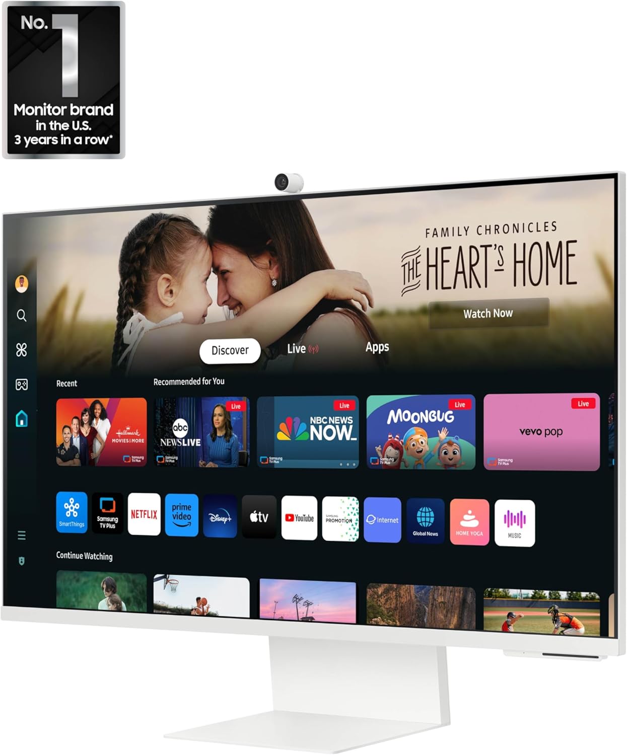 SAMSUNG 32-Inch M8 (M80D) Series 4K UHD Smart Monitor with Streaming TV  Speakers  HDR10+  AI Upscaling  USB-C  Ergonomic Stand  SlimFit Camera  Gaming Hub  LS32DM801UNXZA  2024